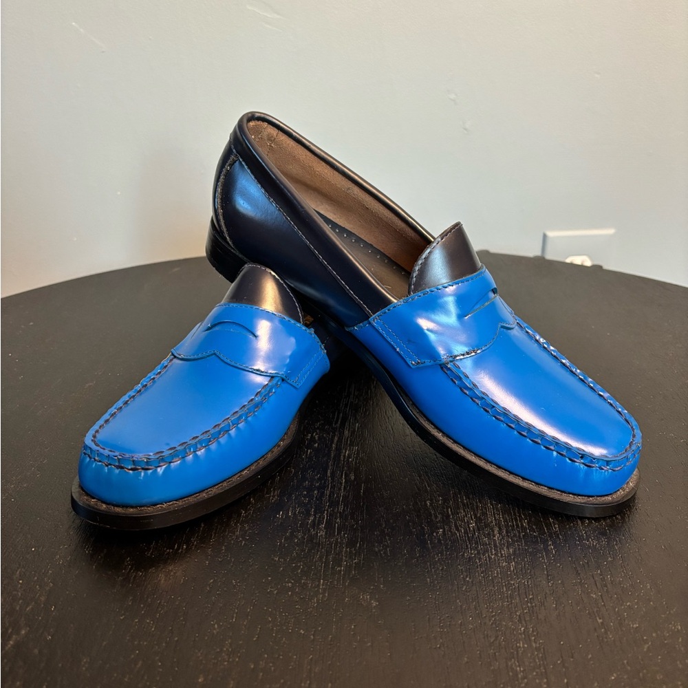 GH Bass Weejuns Blue and Black Color Block Men's Penny Loafers